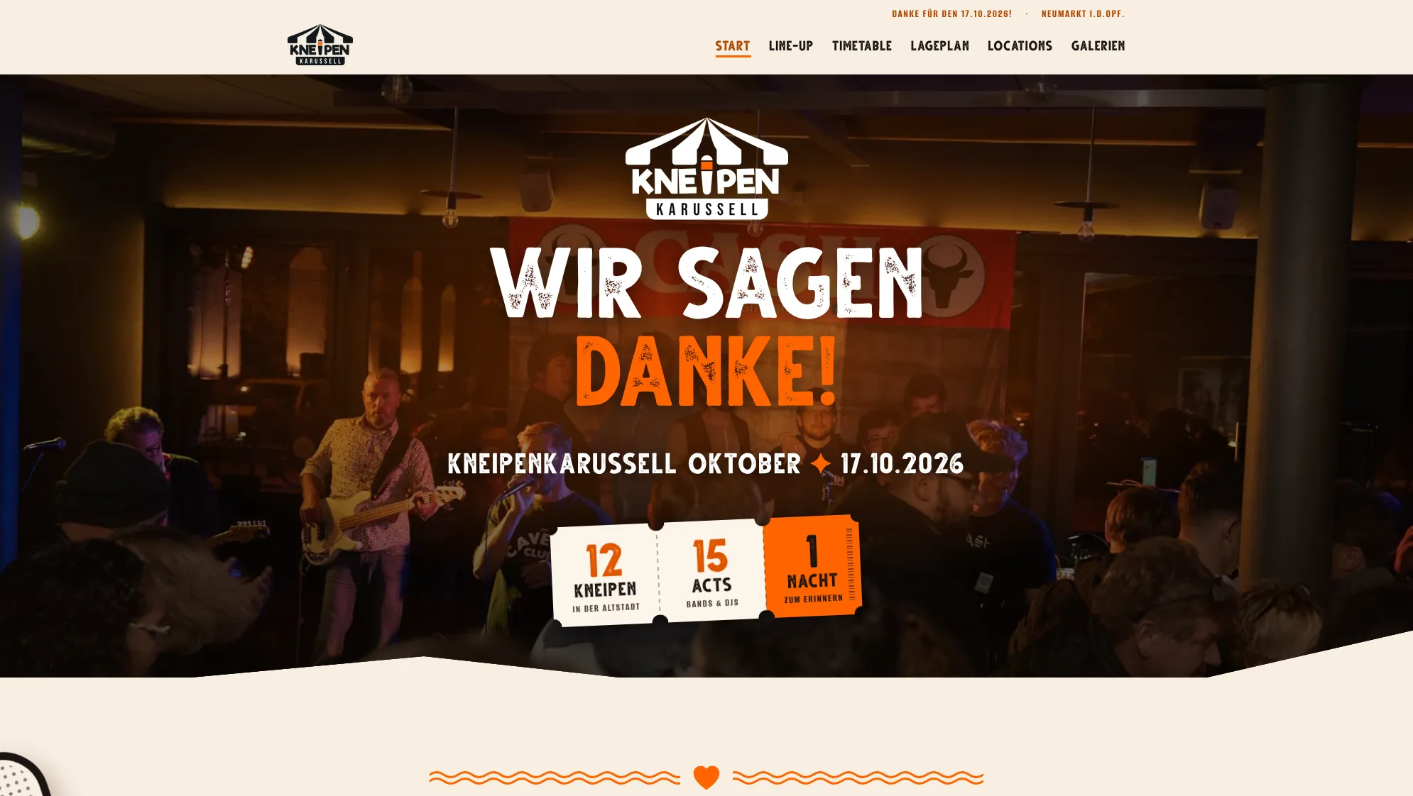 Startseite von kneipenkarussell.de – Überarbeitung der bestehenden Website
