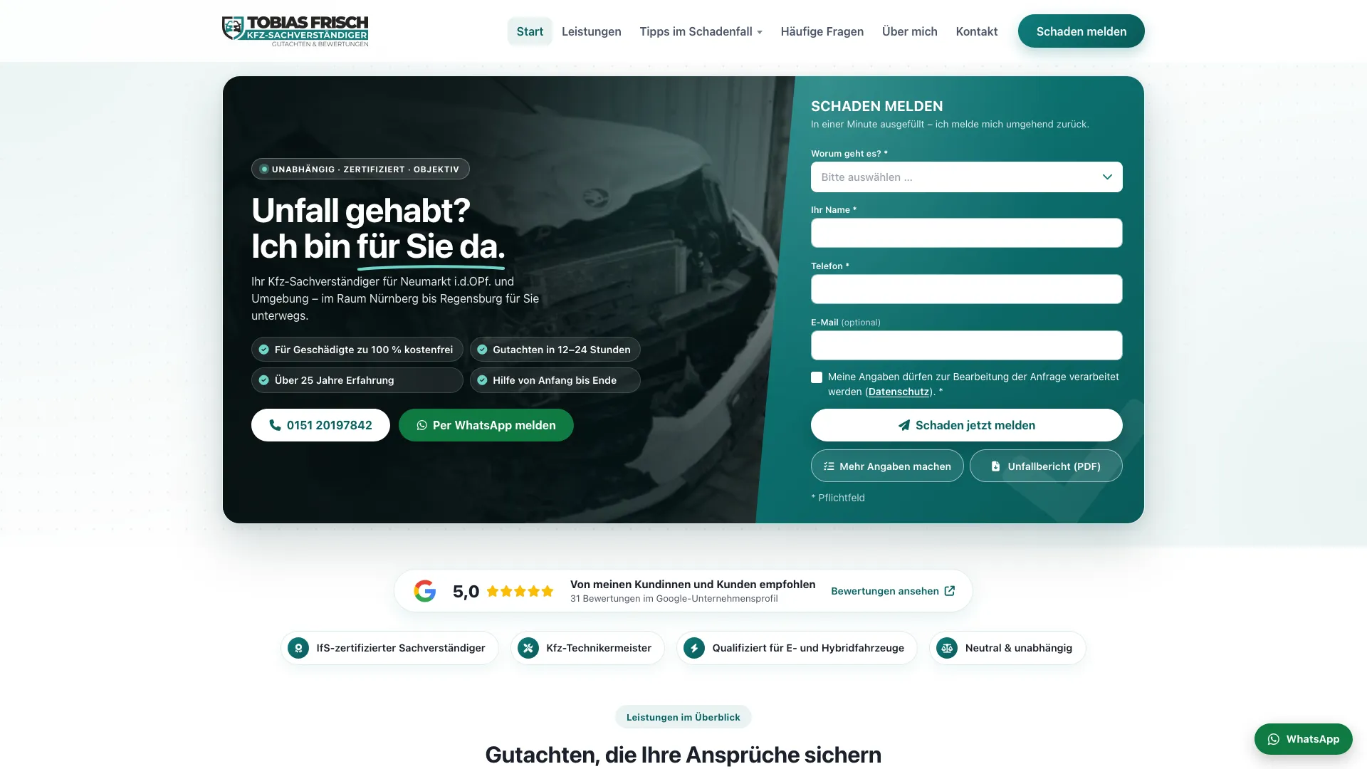 KFZ-Sachverständiger Tobias Frisch   