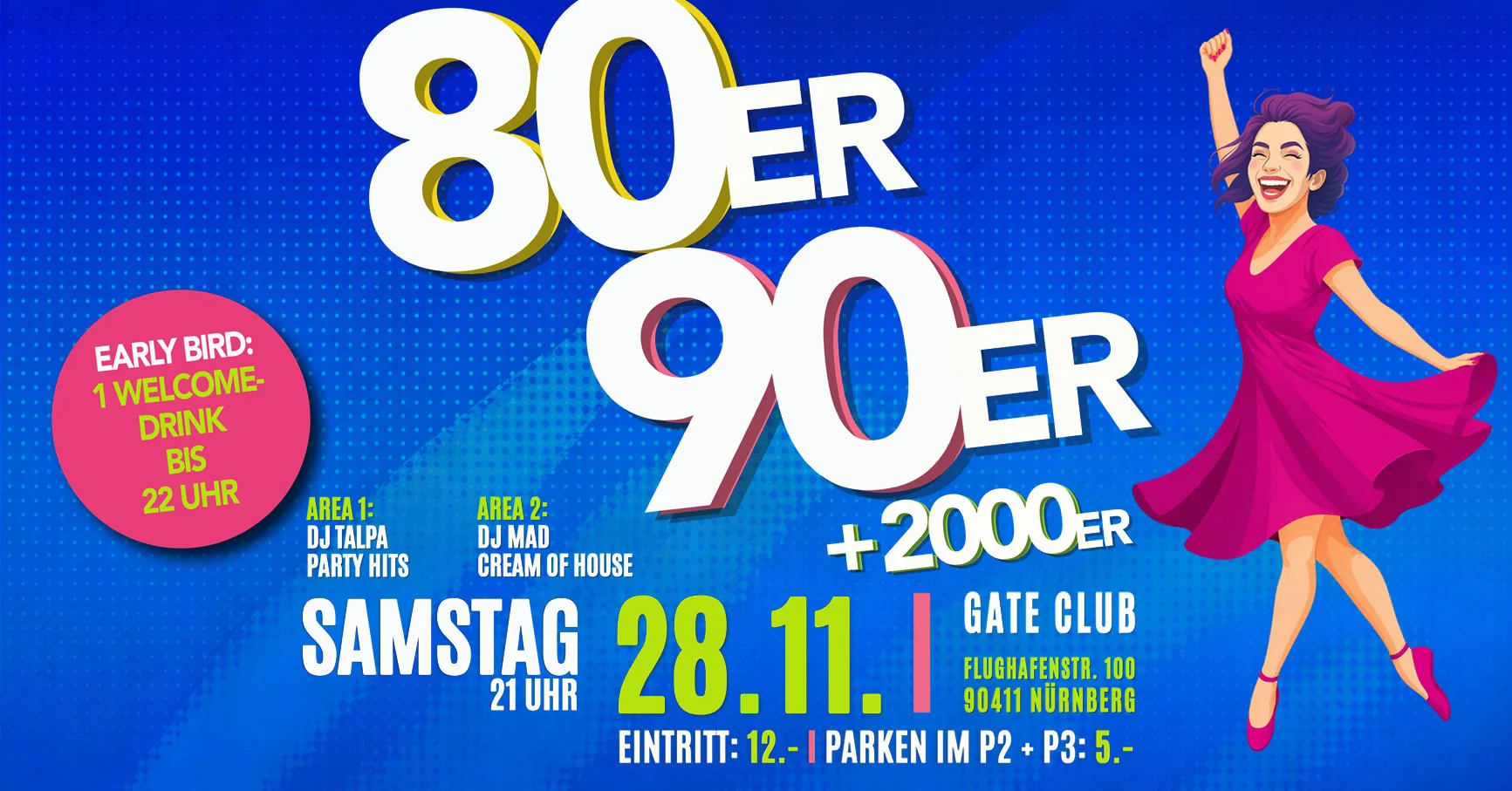 Veranstaltungsflyer: 80er/90er GATE - Sa. 28. November