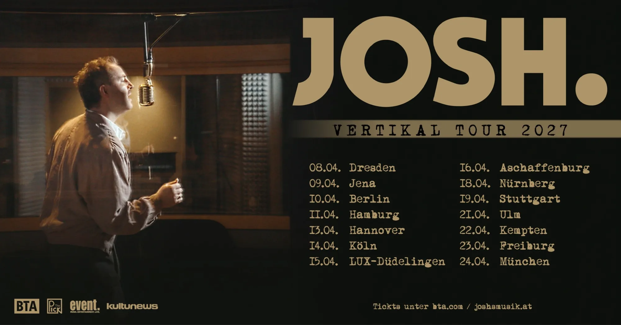 Veranstaltungsflyer: JOSH. | Nürnberg | Löwensaal