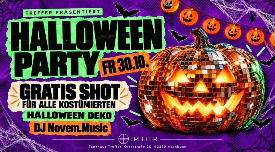 Veranstaltungsflyer: Halloween Night of Horror  - TANZHAUS TREFFER - 30.10.2026